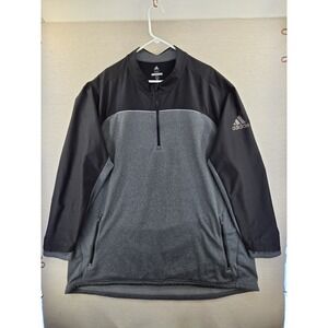 Adidas Mens 3XLT Golf Go-To Adapt 1/4 Zip Sweatshirt Black Gray Grid Check